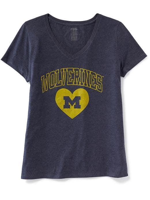 Old Navy Ncaa V Neck Tee For Women - University Of Michigan