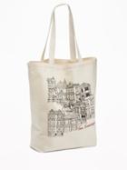 Old Navy Womens San Francisco Graphic Canvas Tote For Women Thin Black Size One Size