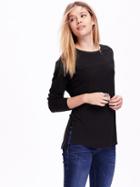 Old Navy Matte Crepe And Jersey Top - Black