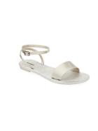 Old Navy Faux Patent Ankle Strap Sandals For Women - Silver