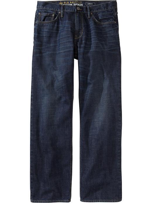 Old Navy Mens Premium Loose Fit Jeans - Crosshatch