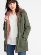 Old Navy Womens Hooded Utility Parka For Women Hunter Pines Size Xs