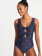 Tie-front Keyhole Swimsuit For Women