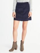 Old Navy Womens Corduroy Snap-front A-line Mini For Women Lost At Sea Navy Size 8