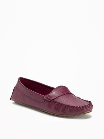 Old Navy Faux Leather Driving Loafers For Women - Borscht