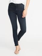Mid-rise Rockstar Super Skinny Raw-edge Ankle Jeans For Women