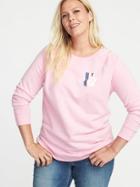 Old Navy Womens Relaxed Plus-size Graphic French-terry Sweatshirt Peace Hand Sign Size 3x