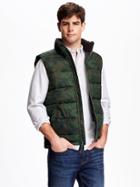 Old Navy Frost Free Puffer Vest For Men - Green Camo