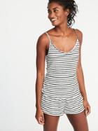 Old Navy Womens Semi-fitted Lounge Cami For Women Black Stripe Top Size L
