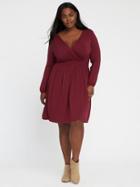 Old Navy Womens Plus-size Wrap-front Smocked-waist Dress Gosh Garnet Size 4x