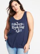 Old Navy Womens Everywear Graphic Plus-size Tank Keep Looking Up Size 1x