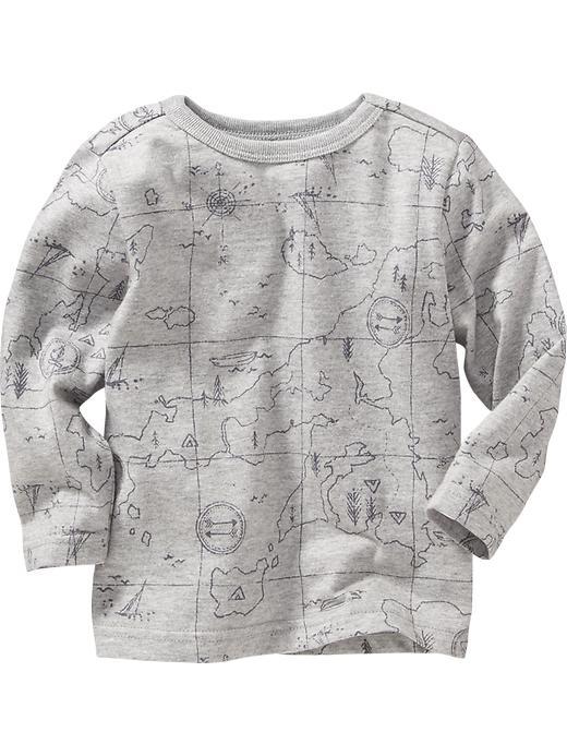 Old Navy Patterned Long Sleeve Tee - Heather Grey