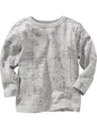 Old Navy Patterned Long Sleeve Tee - Heather Grey
