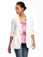Old Navy Classic Linen Blend Blazer For Women - Calla Lily 2