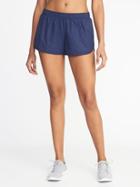 Old Navy Womens Semi-fitted Run Shorts For Women Mini Blue Stripe Size Xs