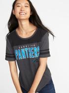 Old Navy Womens Nfl Team Sleeve-stripe Tee For Women Panthers Size L