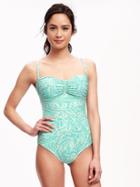 Old Navy Cinch Front Swimsuit For Women - Sweet Mint Nylon
