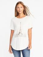Old Navy Relaxed Curved Hem Tee For Women - Creme De La Creme