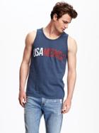 Old Navy Slub Knit Americana Graphic Tank For Men - Ink Blue