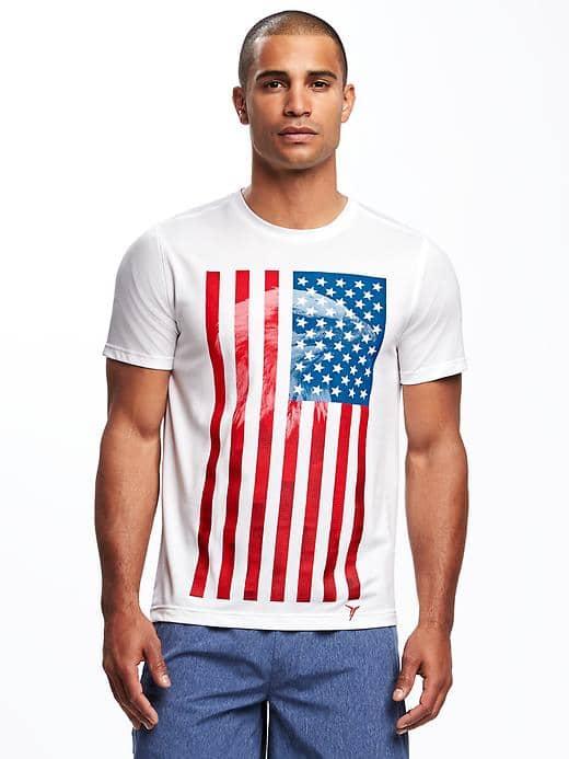 Old Navy Go Dry Graphic Tee For Men - Bright White