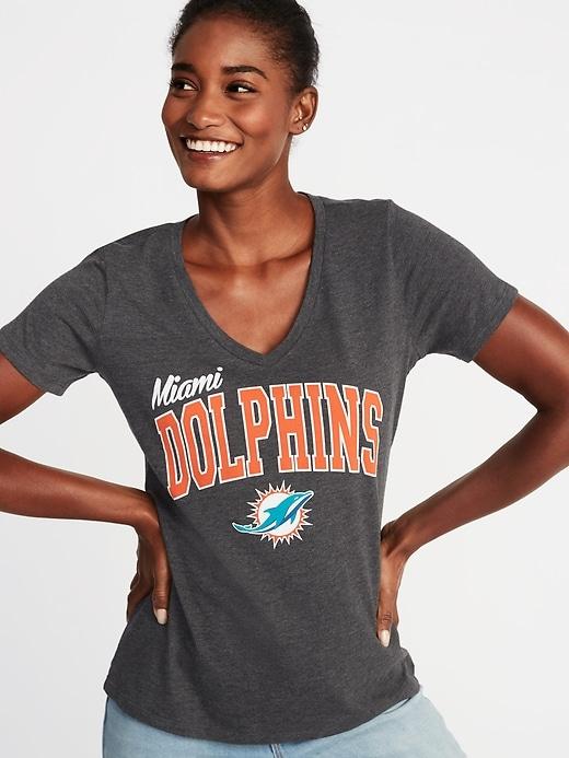 Old Navy Womens Nfl Team Graphic V-neck Tee For Women Miami Dolphins Size Xs