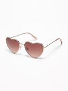 Heart-shaped Wire-frame Sunglasses For Women