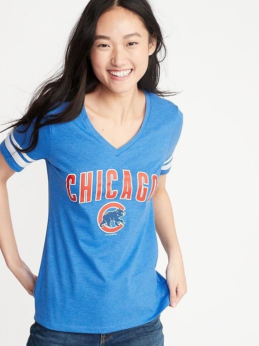 Mlb&#174 Team-graphic Sleeve-stripe Tee For Women