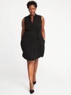 Old Navy Womens Sleeveless Plus-size Swing Shirt Dress Black Size 2x