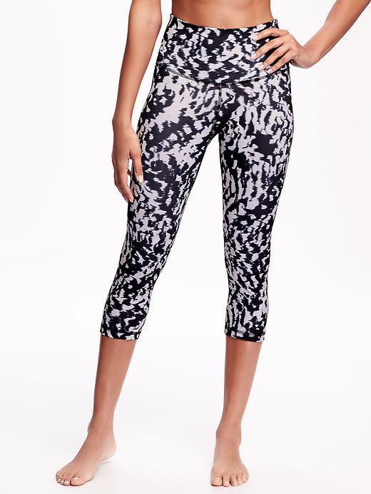 Old Navy Go Dry Cool High Rise Compression Crops For Women - Feather