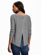 Old Navy Relaxed Tulip Back Pullover For Women - Heather Gray