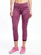 Old Navy Go Dry Cool Mid Rise Space Dye Cropped Leggings For Women - Winter Wine