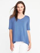 Old Navy V Neck Swing Tee For Women - Cowboy Blue