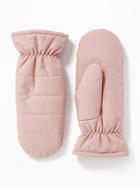 Old Navy Womens Quilted Water-resistant Mittens For Women Pink Paradigm Size S/m