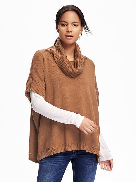 Old Navy Cowl Neck Poncho For Women - Camel