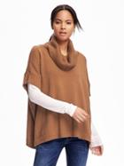 Old Navy Cowl Neck Poncho For Women - Camel