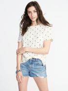Old Navy Womens Boyfriend Slub-knit Tee For Women Cactus Size S