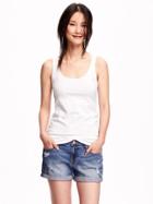 Old Navy Essentials Fitted Tank For Women - Bright White