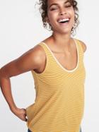 Striped Scoop-neck Jersey Tank For Women