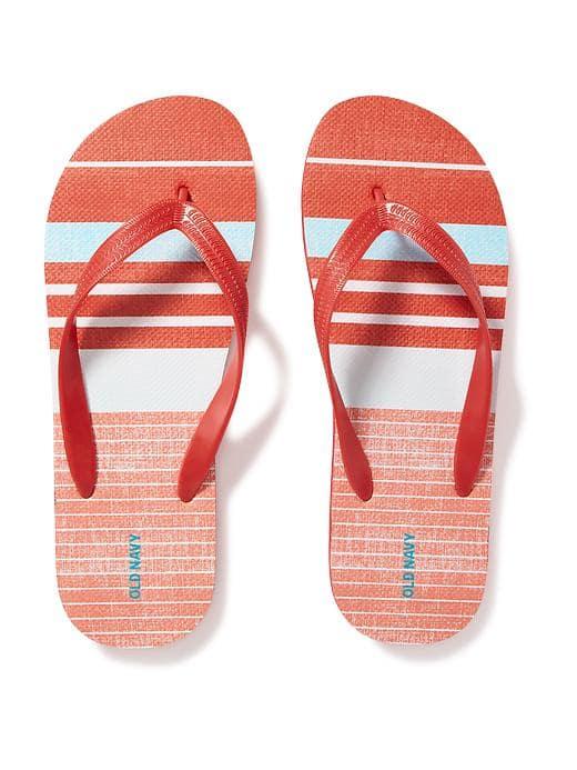 Old Navy Printed Flip Flops For Men - Red Stripes