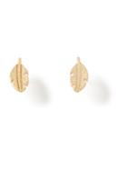 Old Navy Palm Leaf Studs For Women - Gold