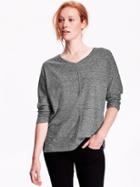Old Navy Womens Marled V Neck Top Size L Tall - Black