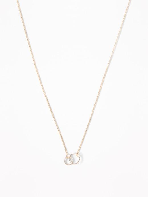 Circle-pendant Chain Necklace For Women