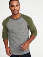Old Navy Mens Soft-washed Plush-knit Raglan Tee For Men Dark Heather Gray Size S
