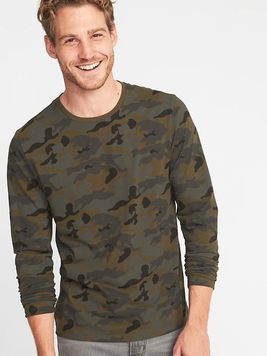 Old Navy Mens Soft-washed Crew-neck Camo Tee For Men Green Camo Size L