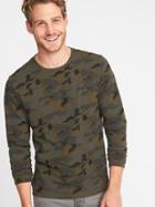 Old Navy Mens Soft-washed Crew-neck Camo Tee For Men Green Camo Size L