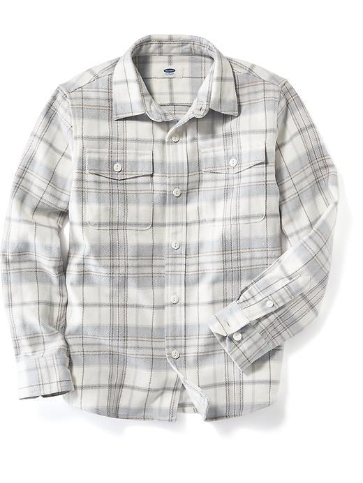 Old Navy Plaid Button Front Shirt - Buff Clay