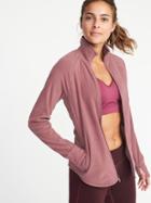 Old Navy Womens Semi-fitted Full-zip Performance Fleece Jacket For Women Bust A Mauve Size S