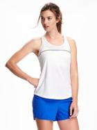Old Navy Go Dry Cool Reflective Mesh Racerback Tank For Women - Bright White