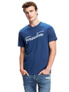 Old Navy Graphic Crew Neck Tee For Men - Blue Tango