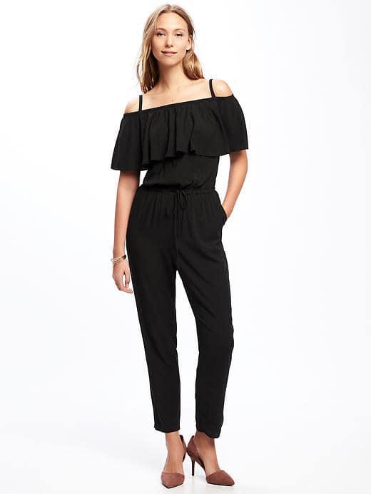 Old Navy Ruffled Off Shoulder Jumpsuit For Women - Black